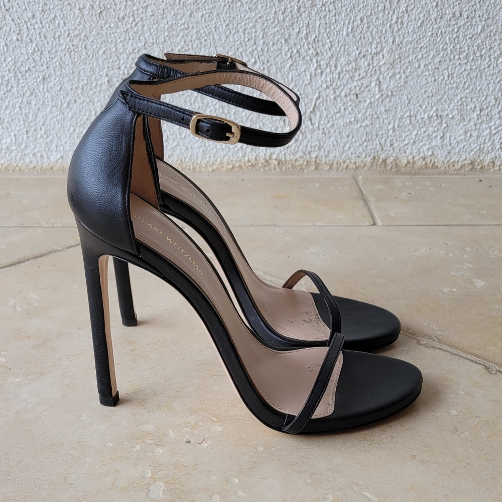 Stuart Weitzman Nudist Black Matte Leather